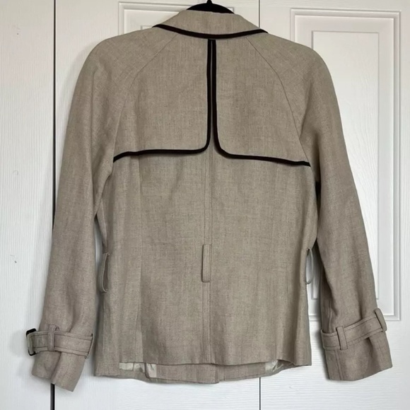 Ann Taylor Loft Linen Blazer Beige Cape Back Women's Size 8 - Picture 5 of 16